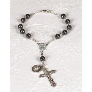 3-pack - Traditional Saint Benedict Hematite Auto Rosary