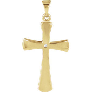 14K Gold .005 CTW Diamond Cross
