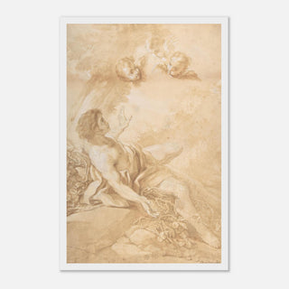 Sepia Figure and Cherubs Framed Print - view 2