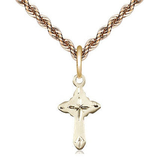 14kt Gold Filled Cross Medal Religious and Catholic Jewelry