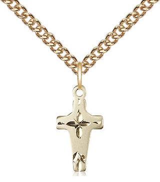 14kt Gold Filled Cross Medal Religious and Catholic Jewelry