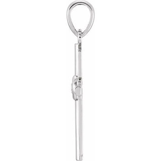 Sterling Silver .06 CT Natural Diamond Cross Pendant