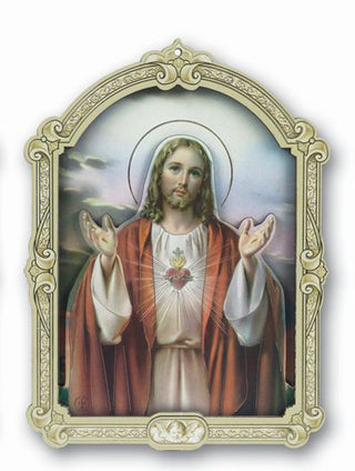 Cathedral 9" 3D Plaque Sacred Heart Of Jesus