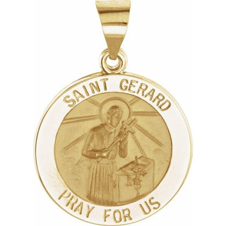 14K Yellow 18 mm Round Hollow Saint Gerard Medal
