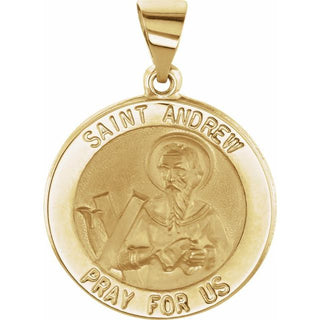 14K Yellow Hollow Saint Andrew Medal