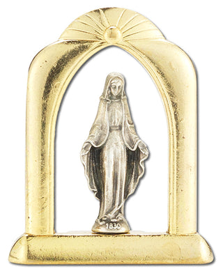 10-Pack - Our Lady Of Grace 1.5" Arched Gold And Silver Standing Plaque