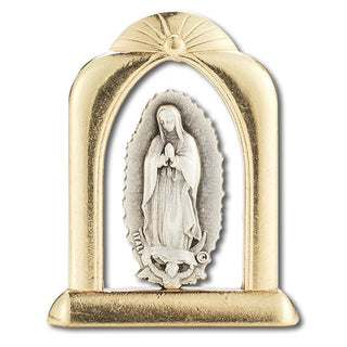 10-Pack - 1.5" Our Lady Of Guadalupe Arch Gold And Sil Standing Plaq