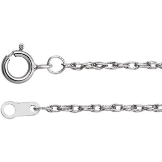 16 Inch Rope Chain With Spring Ring Platinum