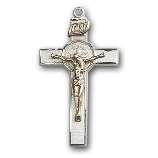 Two-Tone GF/SS St. Benedict Crucifix Pendant