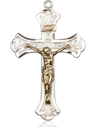 Two-Tone GF/SS Crucifix Medal Catholic Jewelry