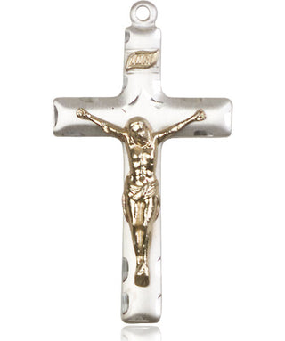 Two-Tone GF/SS Crucifix Medal Catholic Jewelry