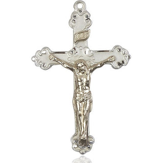 Two-Tone GF/SS Crucifix Medal Catholic Jewelry