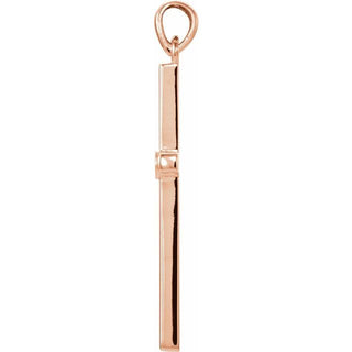 14K Rose .03 CT Natural Diamond Cross Pendant
