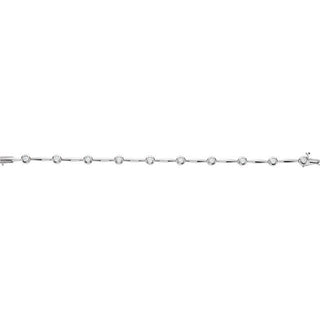 14K White 1 CTW Natural Diamond Line 7 1/2" Bracelet