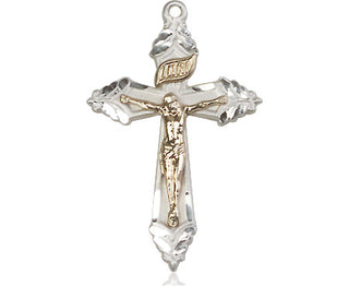 Two-Tone GF/SS Crucifix Medal Catholic Jewelry