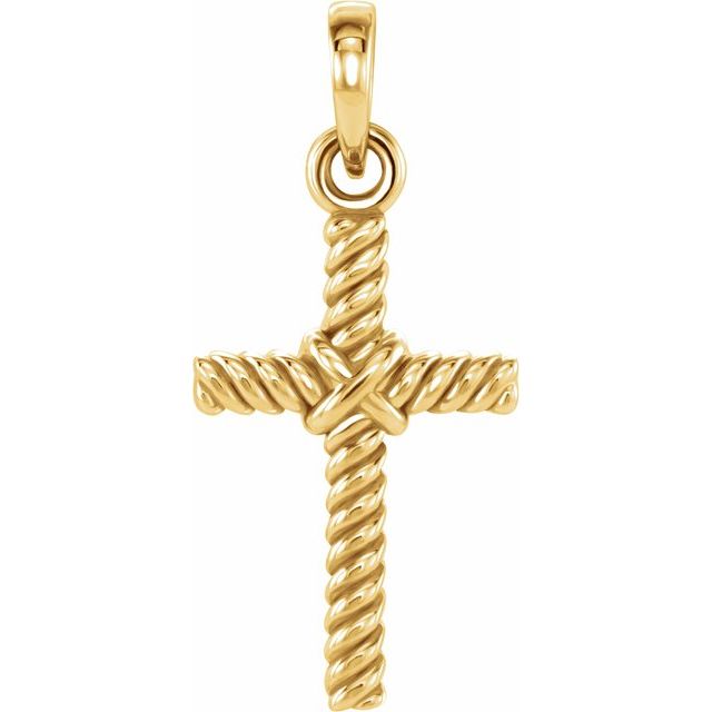 14K Gold 13.5x8.6 MM Rope Cross Pendant – CatholicShop.com
