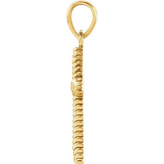 14K Yellow 17.5x11.3 mm Rope Cross Pendant  