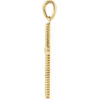 14K Yellow 25.4x16.2 mm Rope Cross Pendant  