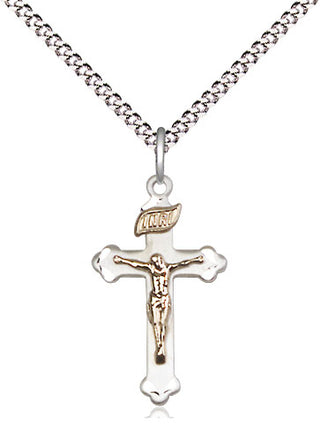 Two-Tone GF/SS Crucifix Medal Religious Jewelry