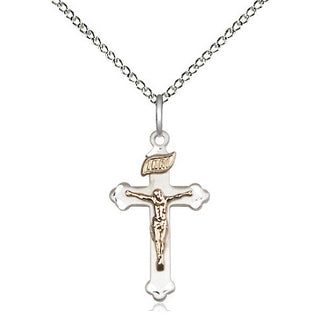 Two-Tone GF/SS Crucifix Medal Religious Jewelry