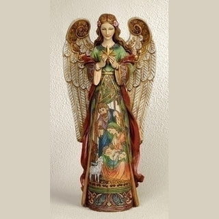 15.75" Angel Holding Star With