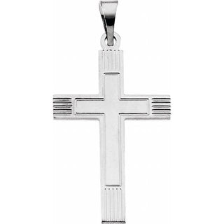 14K White 18X12 mm Cross Pendant