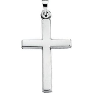 14K White Cross Pendant 