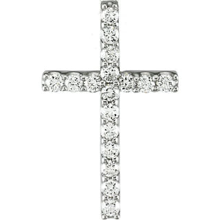 14K White 1/6 CTW Lab-Grown Diamond Petite Cross Pendant
