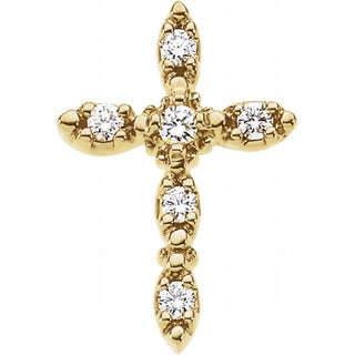 14K Yellow 1/5 CTW Natural Diamond Cross Pendant