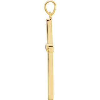 14K Yellow Natural Ruby Cross Pendant