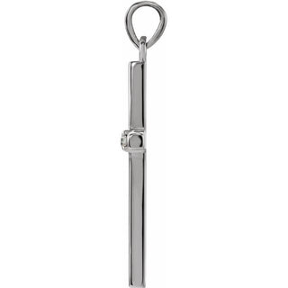 Sterling Silver .02 CT Natural Diamond Cross Pendant