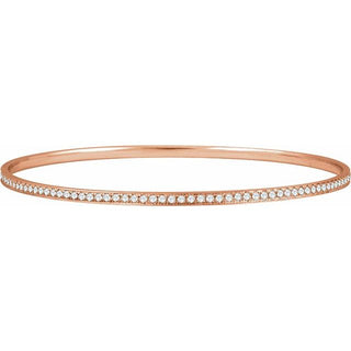 14K Rose 1 1/2 CTW Natural Diamond 7" Bangle Bracelet 