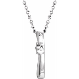 Sterling Silver .03 CTW Natural Diamond Cross 18" Necklace