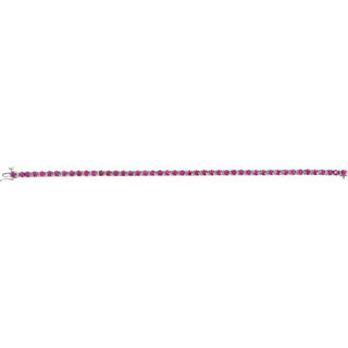 Platinum Natural Ruby Line 7" Bracelet