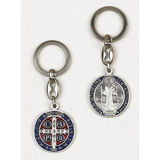6-pack - Saint Benedict Dark Blue Enameled - Token Keychain