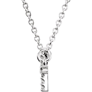 14K White .07 CTW Natural Diamond Sideways Cross 16-18" Necklace