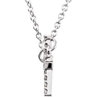 Platinum 1/10 CTW Natural Diamond Sideways Cross 16-18" Necklace