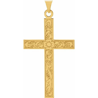14K Yellow 39x25 mm Cross Pendant