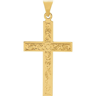 18K Yellow 28x18 mm Cross Pendant