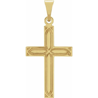 14K Yellow Cross Pendant