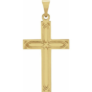 14K Yellow Cross Pendant
