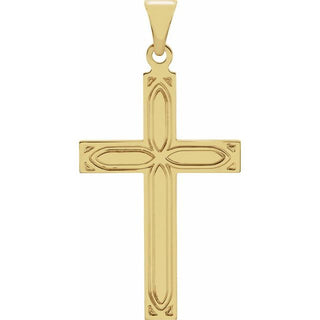 14K Yellow Cross Pendant