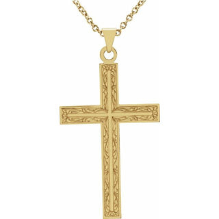 14K Yellow 39x35 mm Cross 18" Necklace