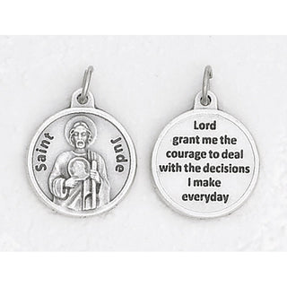 Bulk Saint Jude Silver Tone Round Medals