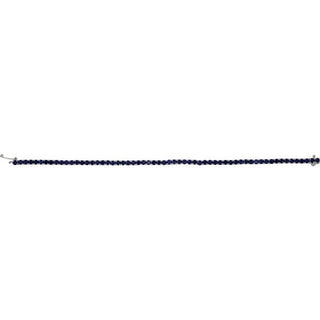 14K White Lab-Grown Blue Sapphire Line 7.25" Bracelet