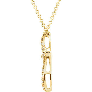 14K Yellow 1/10 CTW Natural Diamond Cross 18" Necklace
