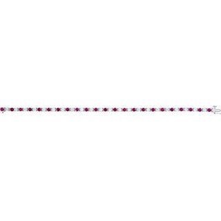 14K White Lab-Grown Ruby & 2 3/8 CTW Lab-Grown Diamond Line 7" Bracelet