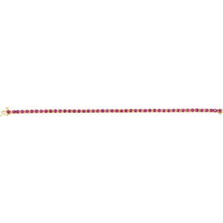 14K Yellow Natural Ruby Line 7" Bracelet