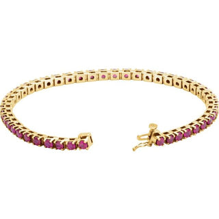14K Yellow Natural Ruby Line 7" Bracelet