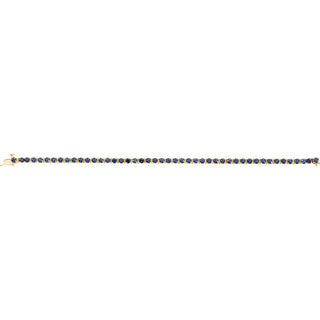 14K Yellow Natural Blue Sapphire Line 7" Bracelet